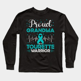 Proud Grandma Of A Tourette Warrior Tourette Syndrome Awareness Long Sleeve T-Shirt